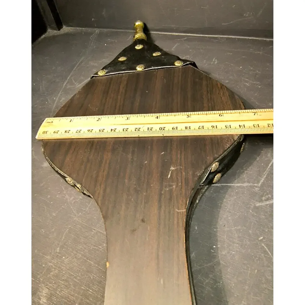 1813.  Vintage Style Fireplace Bellows by Target Wood Metal Faux Leather